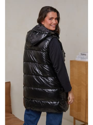 Curvy Lady Doorgestikte bodywarmer zwart