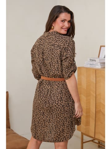 Curvy Lady Tunika w kolorze brązowym