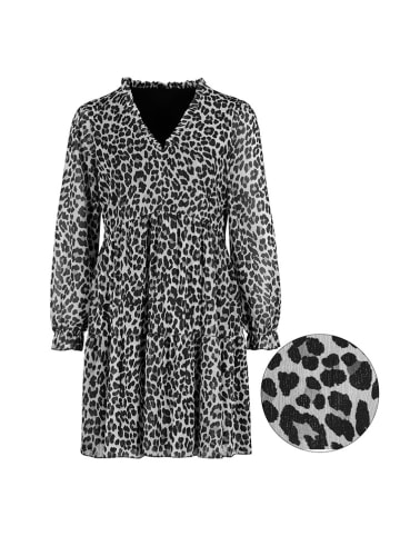 Sublevel Kleid in Hellgrau/ Schwarz