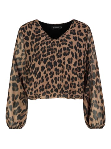Sublevel Bluse in Hellbraun/ Schwarz