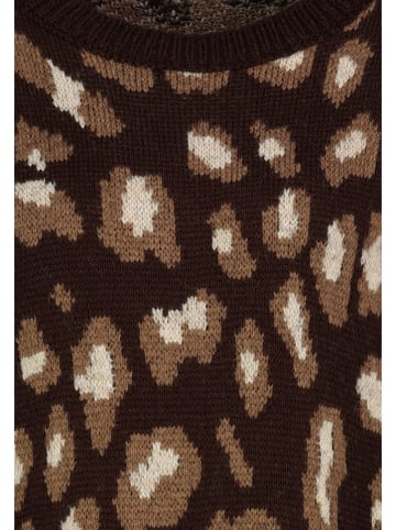 Sublevel Sweter w kolorze ciemnobrązowo-jasnobrązowym