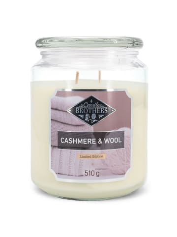 Candle Brothers Geurkaars "Cashmere & Wool" wit - 510 g