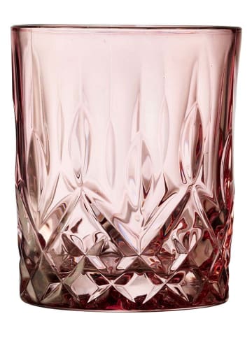 Lyngby Glas 4-delige set: whiskyglazen "Sorrento" roze - 320 ml