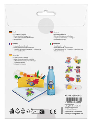 URSUS Kreativset "Diamond Painting Sticker - Super heroes" in Bunt