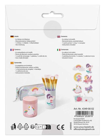 URSUS Kreativset "Diamond Painting Sticker - Fairy tales" in Bunt