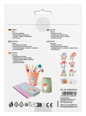 URSUS Kreativset "Diamond Painting Sticker - Wichtel" in Bunt