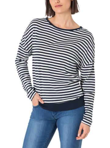 Timezone Longsleeve wit/donkerblauw