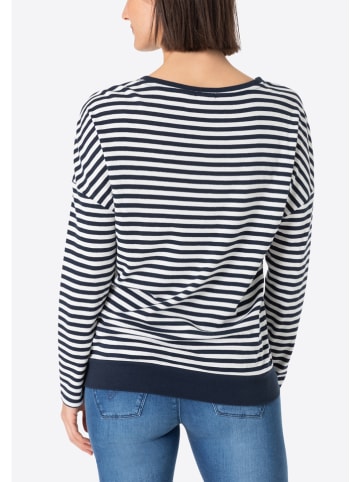 Timezone Longsleeve in Weiß/ Dunkelblau