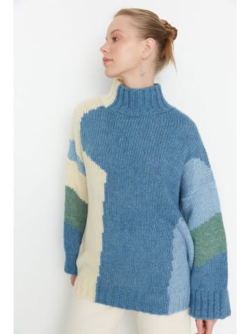 trendyol Pullover un Blau/ Beige