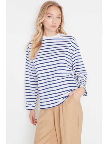 trendyol Sweatshirt wit/blauw