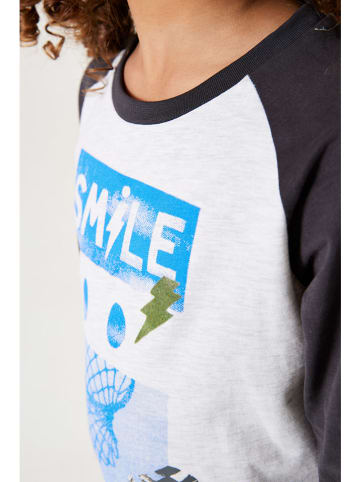 Garcia Longsleeve in Anthrazit/ Weiß
