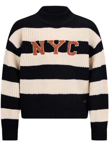 Retour Pullover in Creme/ Schwarz
