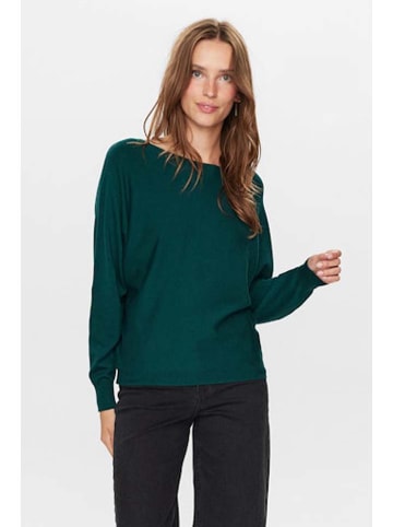 NÜMPH Sweter w kolorze ciemnozielonym