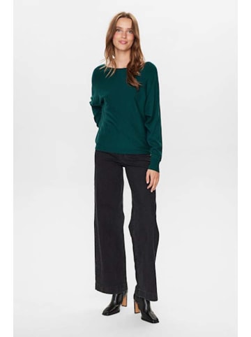 NÜMPH Sweter w kolorze ciemnozielonym
