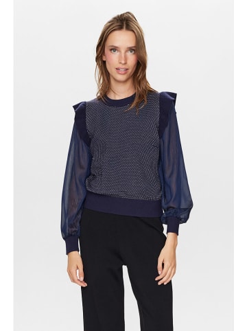 NÜMPH Sweter "Magnolia" w kolorze granatowym