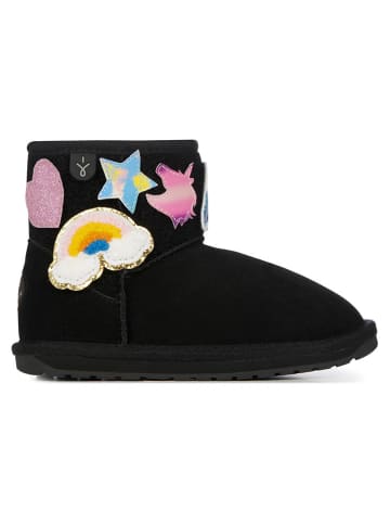 EMU Leder-Winterboots "Wallby Mini" in Schwarz