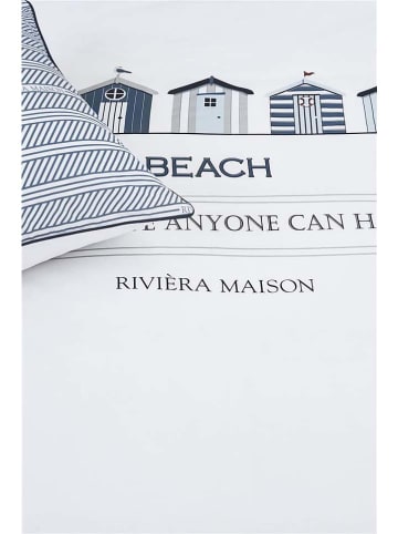 Rivièra Maison Bettwäsche-Set ''Beach Cottage'' in Weiß/ Dunkelblau