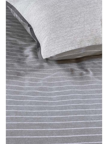 Rivièra Maison Komplet pościeli "Pinstripe" w kolorze szarym