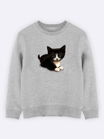 WOOOP Sweatshirt "Cute cat" in Grau