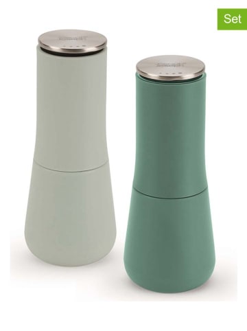 JosephJoseph 2-delige set: zout- & pepermolen groen - (H)16,9 cm