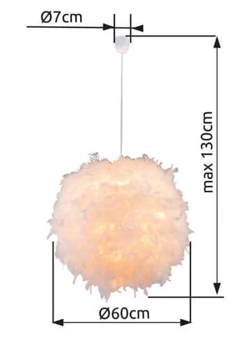 Globo lighting Lampa wisząca "Katunga" w kolorze białym - Ø 60 cm