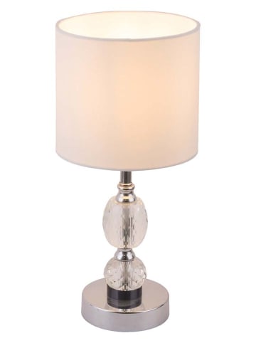 Globo lighting Tischleuchte "Bronn" in Silber/ Weiß - (H)47 x Ø 21 cm