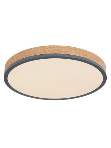 Globo lighting LED-Deckenleuchte "Doro" in Hellbraun/ Grau - Ø 45 cm
