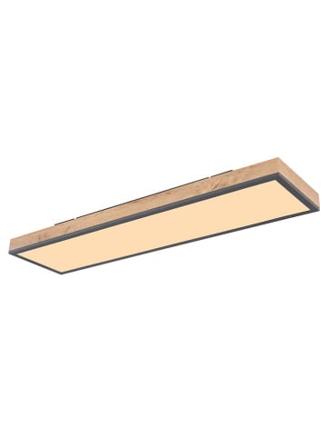 Globo lighting LED-Deckenleuchte "Doro" in Hellbraun/ Grau - (B)80 x (H)20 x (T)6,5 cm