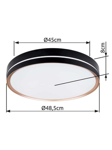 Globo lighting LED-Deckenleuchte "Manni" in Schwarz - Ø 48,5 cm