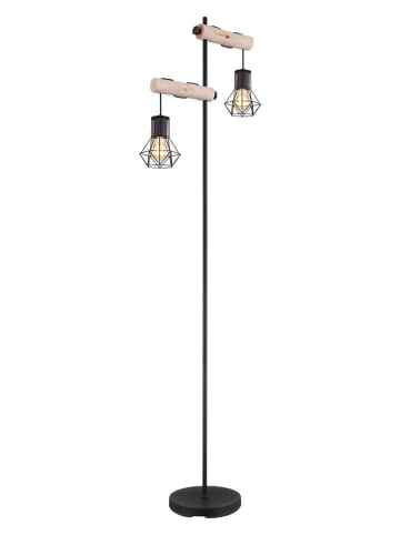 Globo lighting Standleuchte "Priska" in Hellbraun/ Schwarz - (H)168 cm