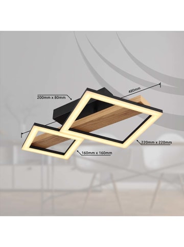 Globo lighting LED-Deckenleuchte "Dustin" in Schwarz - (B)48 x (H)30 x (T)10 cm