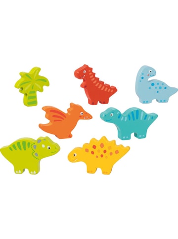 Goki 7-delige houten puzzel "Dinosauriër" - vanaf 2 jaar