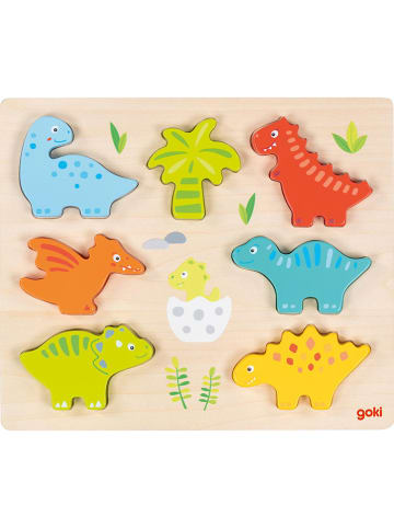 Goki 7-delige houten puzzel "Dinosauriër" - vanaf 2 jaar