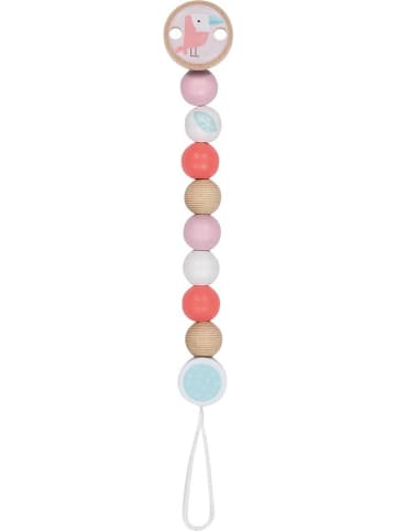 Goki Fopspeenketting "Papagaaiduiker" beige/rood - vanaf de geboorte