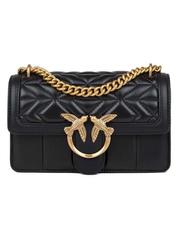 Pinko Leder-Umhängetasche in Schwarz - (B)21 x (H)12 x (T)6 cm