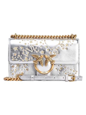 Pinko Leren schoudertas zilverkleurig - (B)21 x (H)12 x (D)6 cm