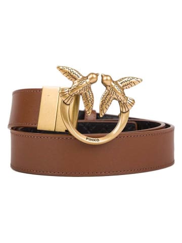 Pinko Leren riem lichtbruin