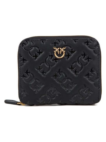 Pinko Leren portemonnee zwart - (B)13 x (H)10 x (D)3 cm