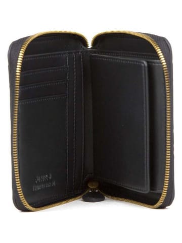Pinko Leren portemonnee zwart - (B)13 x (H)10 x (D)3 cm