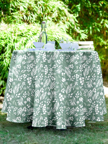 Calitex Outdoor tafellaken "Erbario" groen/wit
