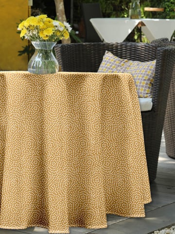 Calitex Outdoor tafellaken "Thea" geel/wit