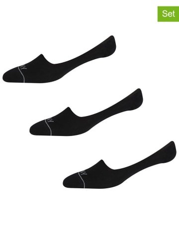 DKNY Skarpety-stopki (3 pary) w kolorze czarnym