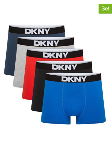 DKNY 5er-Set: Boxershorts in Blau/ Grau/ Rot