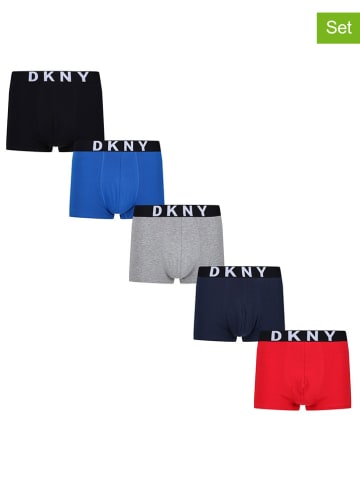 DKNY 5er-Set: Boxershorts in Blau/ Grau/ Rot