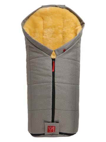 Kaiser Naturfellprodukte Lammfell-Fußsack "Iglu" in Hellgrau - (L)93 x (B)45 cm