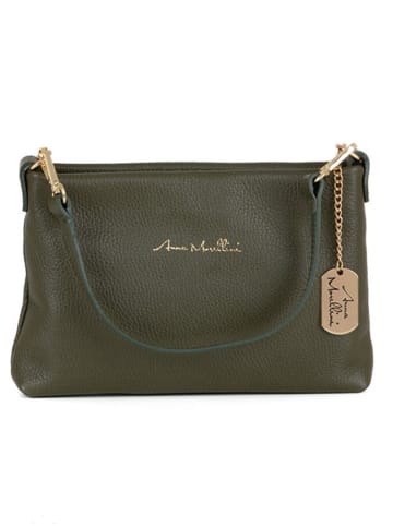 Anna Morellini Skórzana torebka "Sancia" w kolorze khaki - 25 x 16 x 4 cm