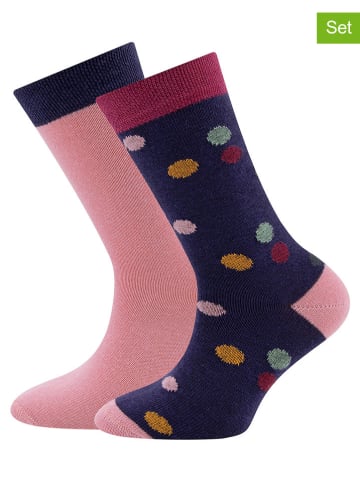 ewers 2er-Set: Socken in Dunkelblau/ Rosa