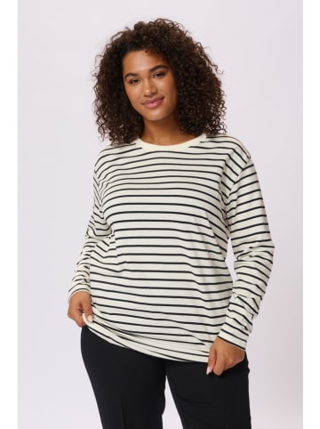 Kaffe Longsleeve in Weiß/ Schwarz