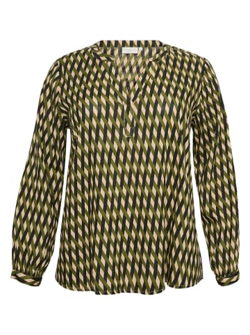 Kaffe Bluse in Dunkelgrün/ Beige
