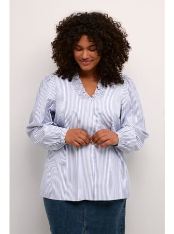 Kaffe Bluse in Hellblau/ Weiß